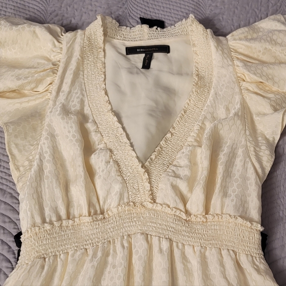 BCBG MaxAzria 100% Silk Ruffle Cap Sleeve Size XS - Picture 8 of 9